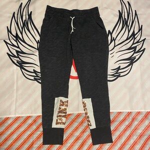 PINK Victoria's Secret Black Joggers with Gold Sequin